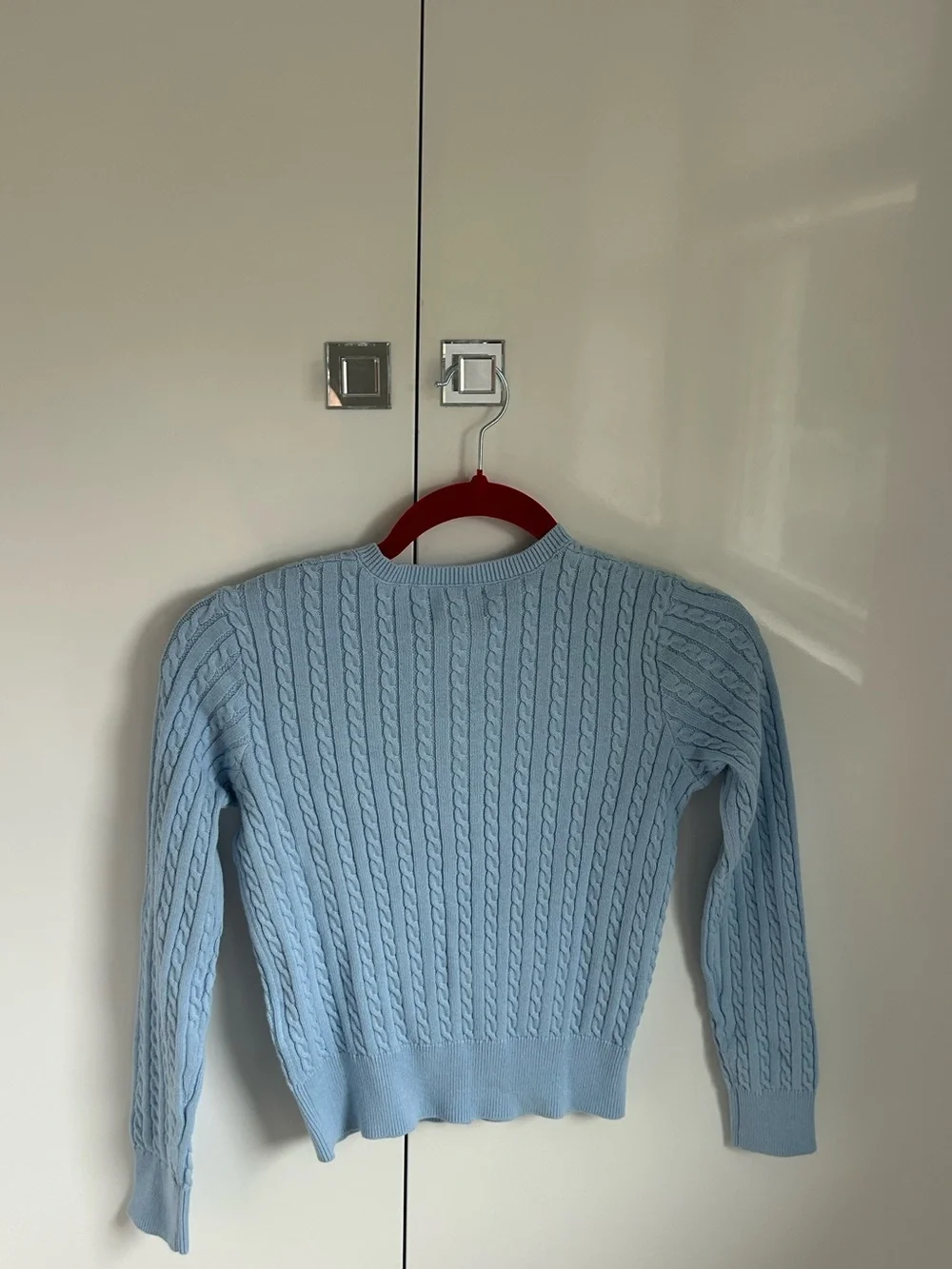Ralph Lauren Baby Blue Cable-Knit Button-Up Cardigan